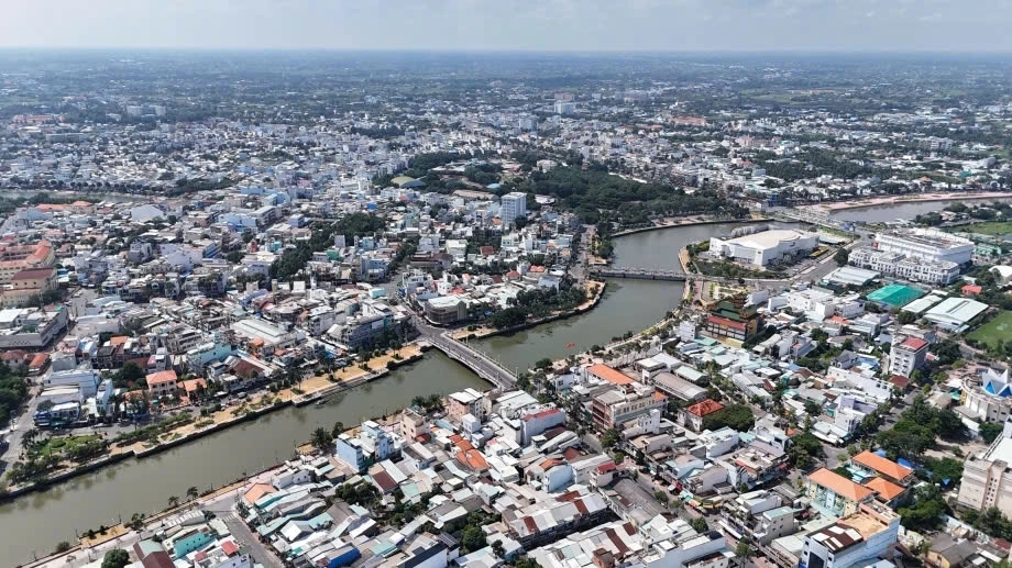 Một phần thành phố Tân An, thủ phủ tỉnh Long An